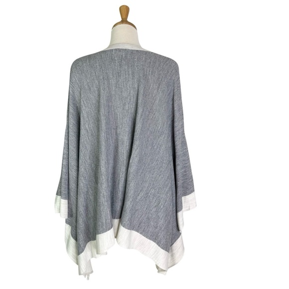 Mersea Knit Avalon Poncho in Fog/Sea One Size - Picture 12 of 15